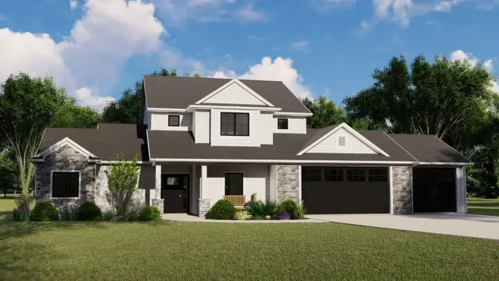 Traditional house plans 104-218 - front exterior, 2,345 sq ft, 3 bed, 2 bath house plans | Monster House Plans