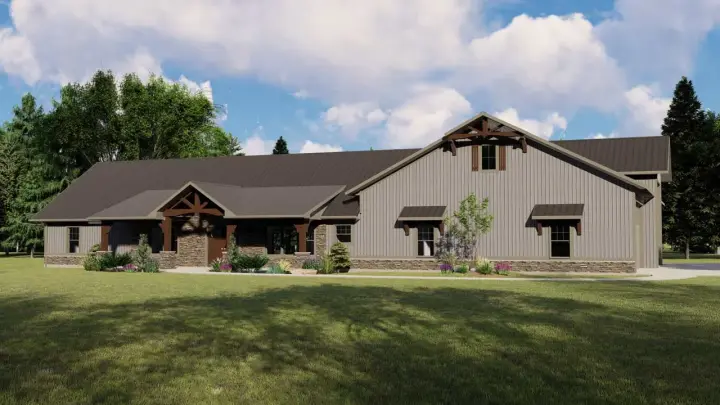 Country house plans 104-221 - front exterior, 2,016 sq ft, 3 bed, 2 bath house plans | Monster House Plans
