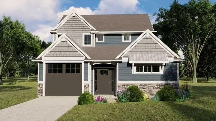 Craftsman house plans 104-226 - front exterior, 2,130 sq ft, 3 bed, 2 bath house plans | Monster House Plans
