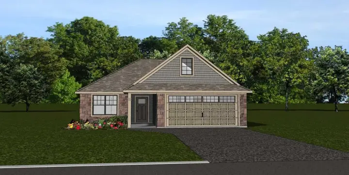 Traditional house plans 104-228 - front exterior, 1,395 sq ft, 3 bed, 2 bath house plans | Monster House Plans