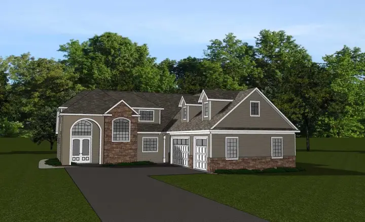 Traditional house plans 104-232 - front exterior, 3,781 sq ft, 5 bed, 4 bath house plans | Monster House Plans