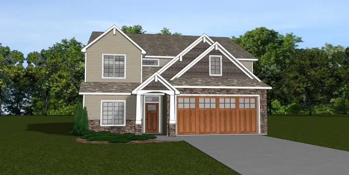 Craftsman house plans 104-233 - front exterior, 3,255 sq ft, 5 bed, 4 bath house plans | Monster House Plans
