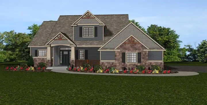 Traditional house plans 104-236 - front exterior, 2,500 sq ft, 3 bed, 2 bath house plans | Monster House Plans