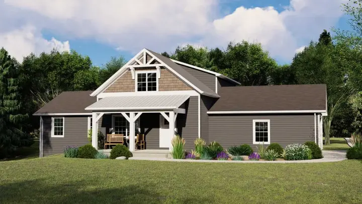 Modern Farmhouse house plans 104-242 - front exterior, 1,906 sq ft, 3 bed, 2 bath house plans | Monster House Plans