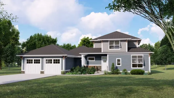 Craftsman house plans 104-243 - front exterior, 2,512 sq ft, 4 bed, 3 bath house plans | Monster House Plans