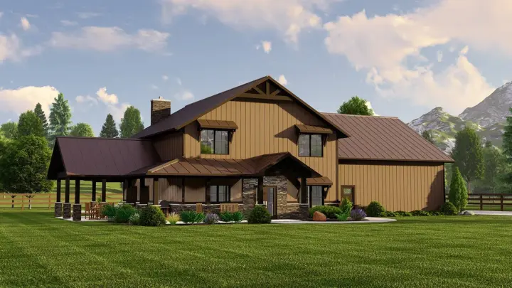 Barndominium house plans 104-283 - front exterior, 2,826 sq ft, 3 bed, 2 bath house plans | Monster House Plans