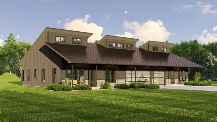 Contemporary house plans 104-321 - front exterior, 2,288 sq ft, 3 bed, 3 bath house plans | Monster House Plans
