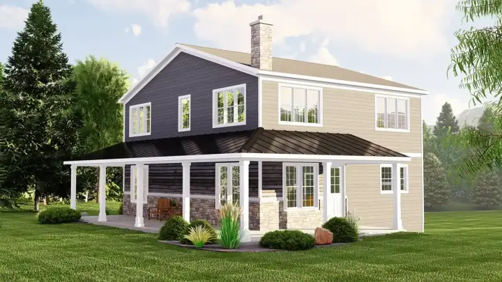 Country house plans 104-340 - front exterior, 2,316 sq ft, 3 bed, 2 bath house plans | Monster House Plans