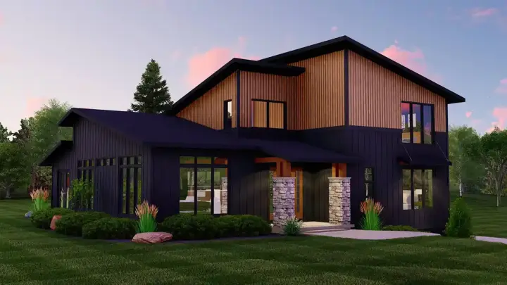 Modern house plans 104-344 - front exterior, 2,230 sq ft, 3 bed, 2 bath house plans | Monster House Plans