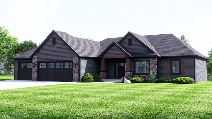 Country house plans 104-362 - front exterior, 2,178 sq ft, 3 bed, 2 bath house plans | Monster House Plans