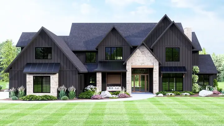 Craftsman house plans 104-367 - front exterior, 5,492 sq ft, 4 bed, 4 bath house plans | Monster House Plans