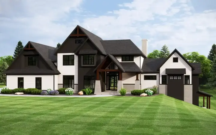 Transitional house plans 104-370 - front exterior, 4,158 sq ft, 5 bed, 3 bath house plans | Monster House Plans