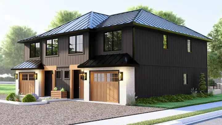 Modern house plans 104-381 - front exterior, 3,130 sq ft, 6 bed, 4 bath house plans | Monster House Plans