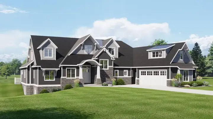 Craftsman house plans 104-384 - front exterior, 4,314 sq ft, 3 bed, 2 bath house plans | Monster House Plans
