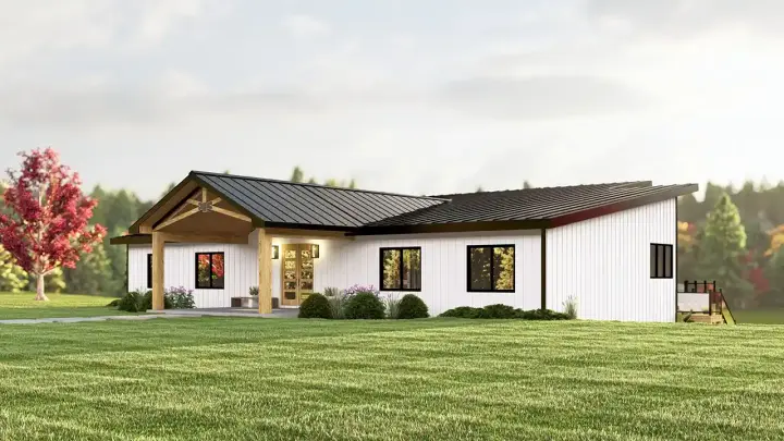 Contemporary house plans 104-394 - front exterior, 2,526 sq ft, 3 bed, 2 bath house plans | Monster House Plans
