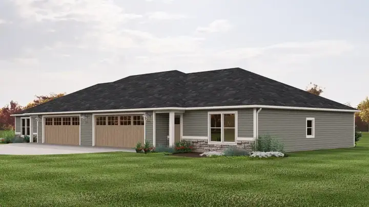 Traditional house plans 104-395 - front exterior, 2,578 sq ft, 4 bed, 2 bath house plans | Monster House Plans