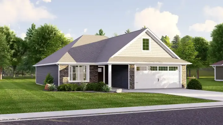 Traditional house plans 104-400 - front exterior, 1,615 sq ft, 3 bed, 2 bath house plans | Monster House Plans