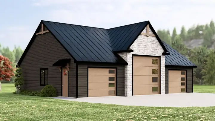 Contemporary house plans 104-402 - front exterior, 1,866 sq ft, 0 bed, 0 bath house plans | Monster House Plans