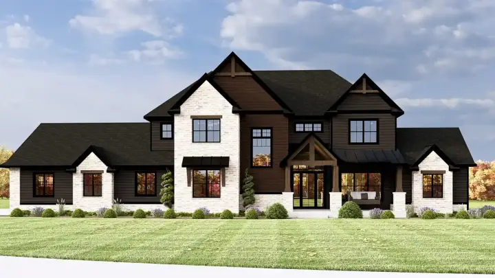 Transitional house plans 104-403 - front exterior, 4,749 sq ft, 5 bed, 6 bath house plans | Monster House Plans