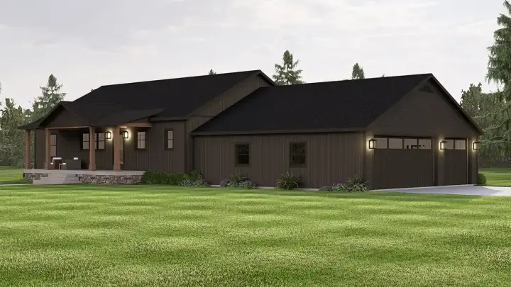 Country house plans 104-412 - front exterior, 1,728 sq ft, 3 bed, 2 bath house plans | Monster House Plans