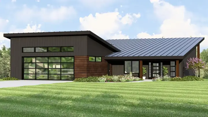 Modern house plans 104-419 - front exterior, 1,864 sq ft, 0 bed, 0 bath house plans | Monster House Plans