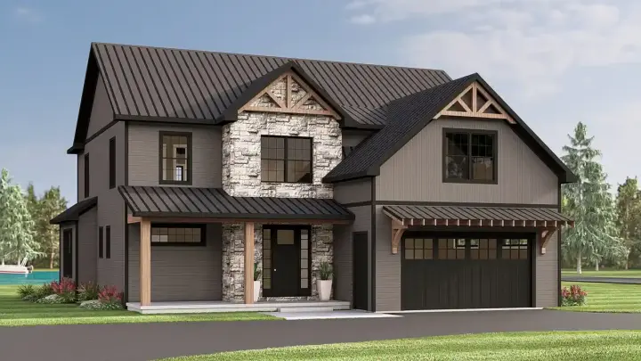 Traditional house plans 104-438 - front exterior, 3,292 sq ft, 3 bed, 3 bath house plans | Monster House Plans