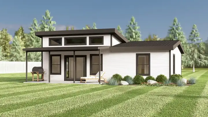 Accessory Dwelling Unit house plans 104-439 - front exterior, 875 sq ft, 1 bed, 1 bath house plans | Monster House Plans