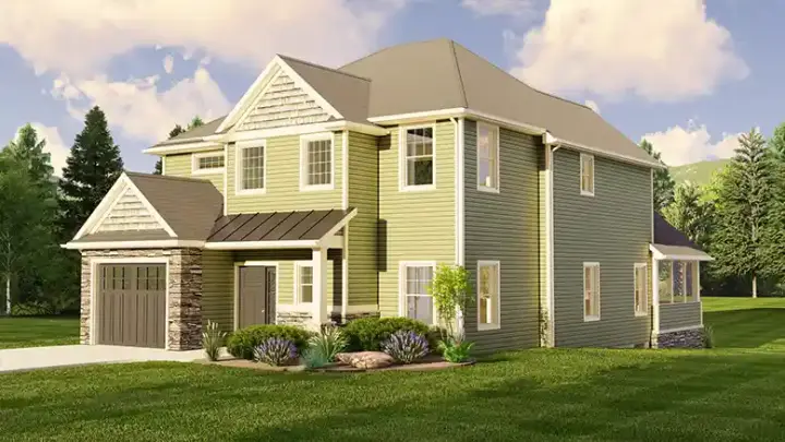Traditional house plans 104-450 - front exterior, 2,262 sq ft, 3 bed, 3 bath house plans | Monster House Plans