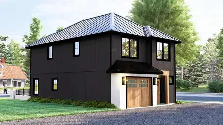 Contemporary house plans 104-454 - front exterior, 1,565 sq ft, 3 bed, 2 bath house plans | Monster House Plans