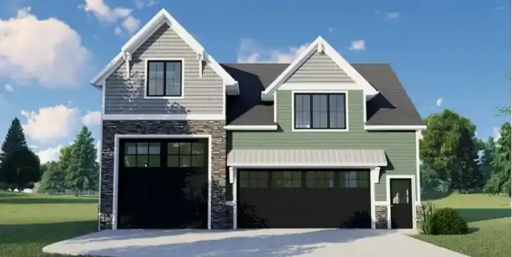 Craftsman house plans 104-457 - front exterior, 1,407 sq ft, 2 bed, 2 bath house plans | Monster House Plans