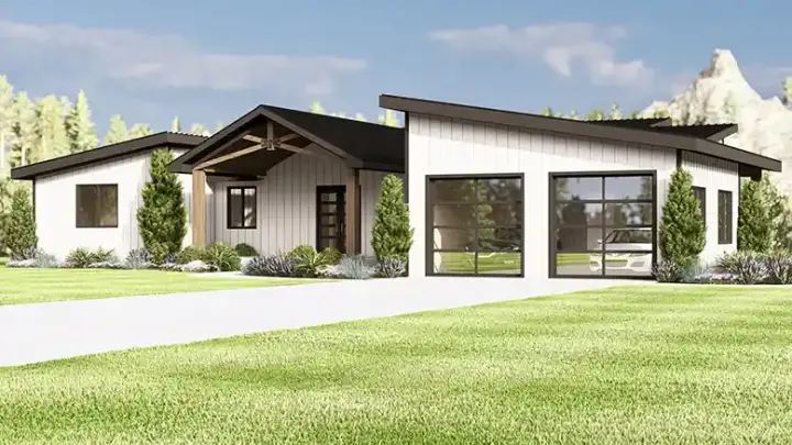 Contemporary house plans 104-459 - front exterior, 2,999 sq ft, 2 bed, 2 bath house plans | Monster House Plans