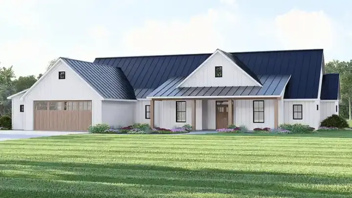Modern Farmhouse house plans 104-468 - front exterior, 2,651 sq ft, 2 bed, 2 bath house plans | Monster House Plans