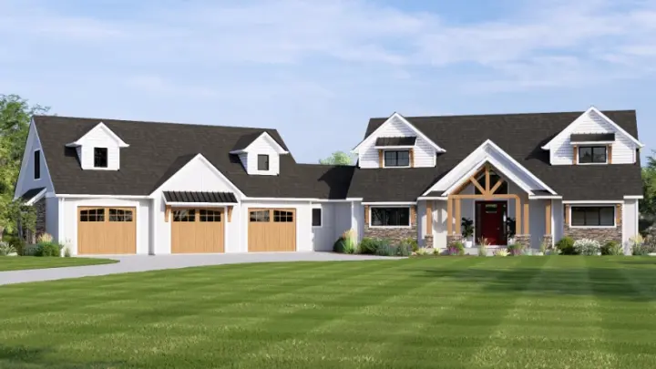 Craftsman house plans 104-510 - front exterior, 3,222 sq ft, 3 bed, 3 bath house plans | Monster House Plans