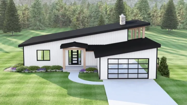 Contemporary house plans 104-514 - front exterior, 1,680 sq ft, 2 bed, 2 bath house plans | Monster House Plans