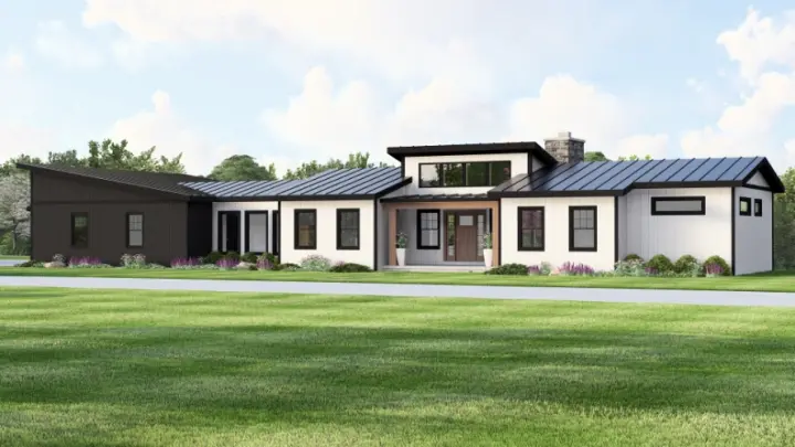 Contemporary house plans 104-523 - front exterior, 2,014 sq ft, 2 bed, 2 bath house plans | Monster House Plans