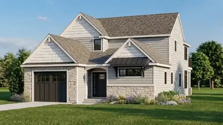 Cottage house plans 104-528 - front exterior, 2,200 sq ft, 3 bed, 2 bath house plans | Monster House Plans