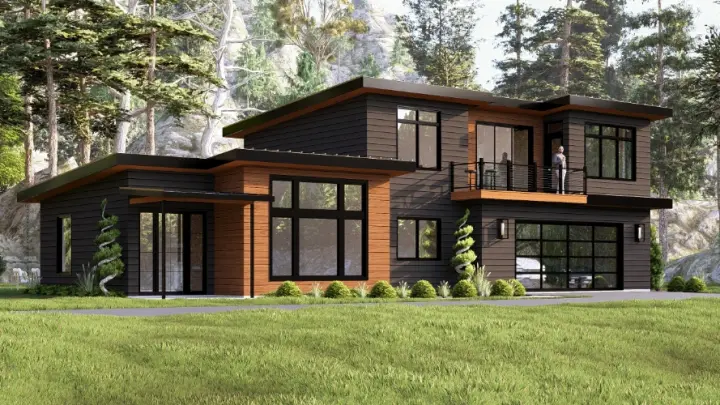Contemporary house plans 104-530 - front exterior, 2,008 sq ft, 3 bed, 2 bath house plans | Monster House Plans