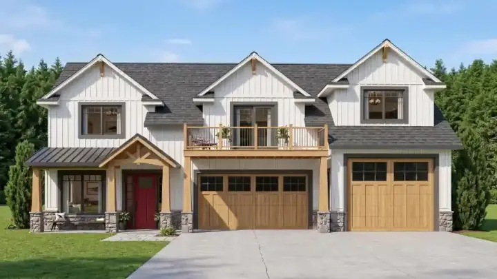 Craftsman house plans 104-536 - front exterior, 2,733 sq ft, 4 bed, 2 bath house plans | Monster House Plans