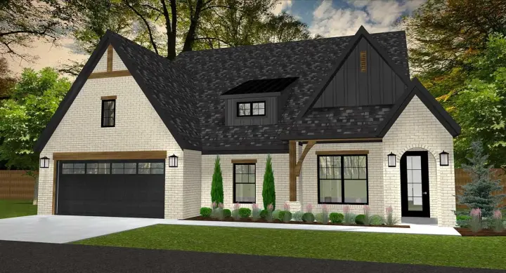 European house plans 105-103 - front exterior, 2,000 sq ft, 3 bed, 2 bath house plans | Monster House Plans