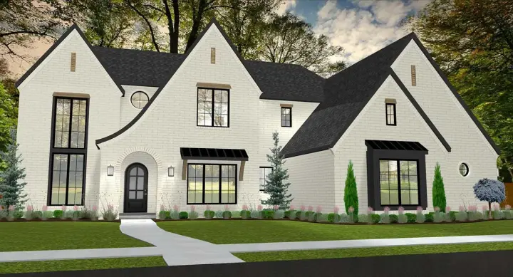 French Country house plans 105-105 - front exterior, 3,438 sq ft, 4 bed, 3 bath house plans | Monster House Plans