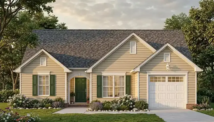 Traditional house plans 106-101 - front exterior, 1,151 sq ft, 3 bed, 2 bath house plans | Monster House Plans