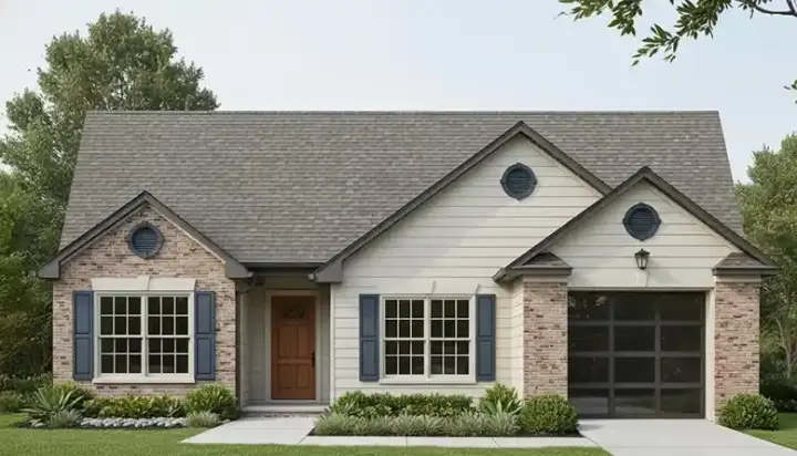 Country house plans 106-102 - front exterior, 1,151 sq ft, 3 bed, 2 bath house plans | Monster House Plans