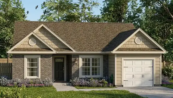 Southern house plans 106-103 - front exterior, 1,151 sq ft, 3 bed, 2 bath house plans | Monster House Plans