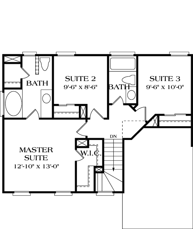 Upper/Second Floor Plan: 106-107