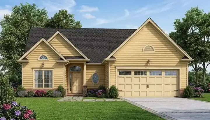 Traditional house plans 106-115 - front exterior, 1,402 sq ft, 3 bed, 2 bath house plans | Monster House Plans