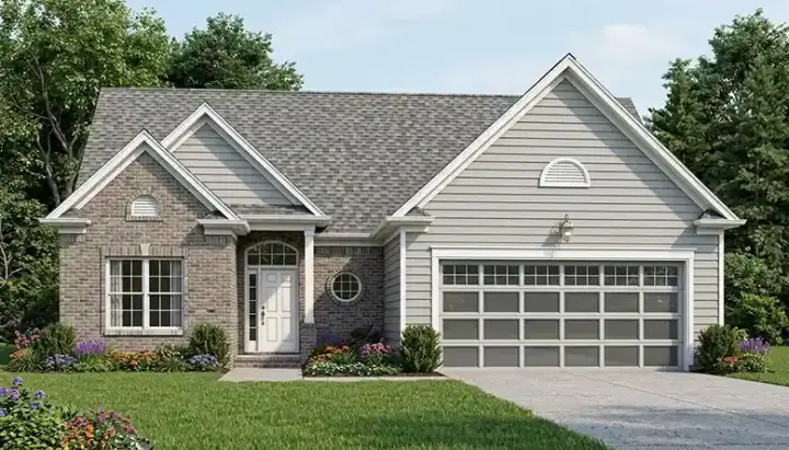 Traditional house plans 106-116 - front exterior, 1,402 sq ft, 3 bed, 2 bath house plans | Monster House Plans