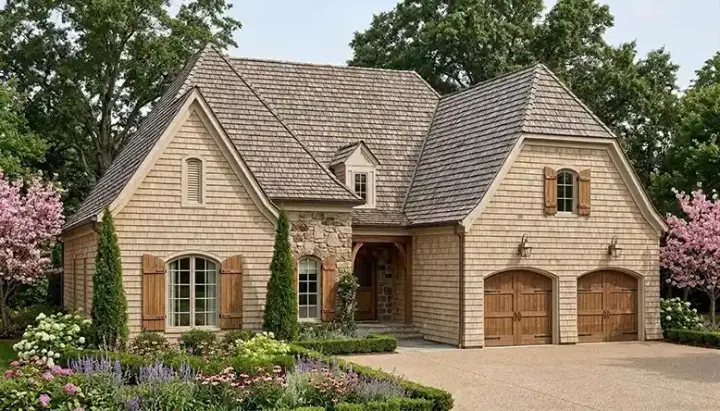 English Country house plans 106-117 - front exterior, 1,400 sq ft, 3 bed, 2 bath house plans | Monster House Plans