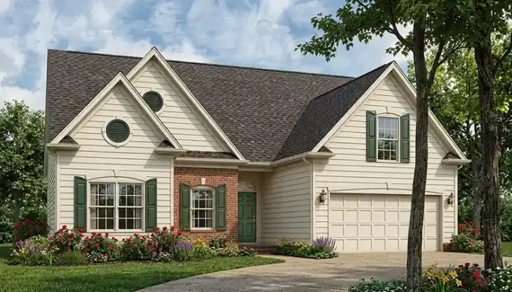 Traditional house plans 106-120 - front exterior, 1,458 sq ft, 3 bed, 2 bath house plans | Monster House Plans