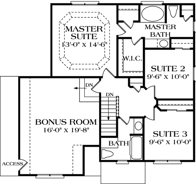 Upper/Second Floor Plan: 106-122