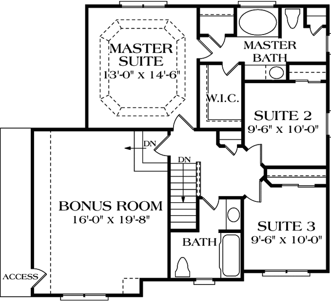 Upper/Second Floor Plan: 106-123